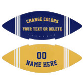 青と金ゴールドパーソナライズされたのフットボールまたはあなたの色 アメリカンフットボール (パネル)