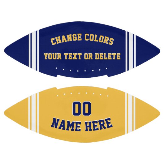 青と金ゴールドパーソナライズされたのフットボールまたはあなたの色 アメリカンフットボール (パネル)