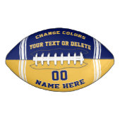 青と金ゴールドパーソナライズされたのフットボールまたはあなたの色 アメリカンフットボール (正面)