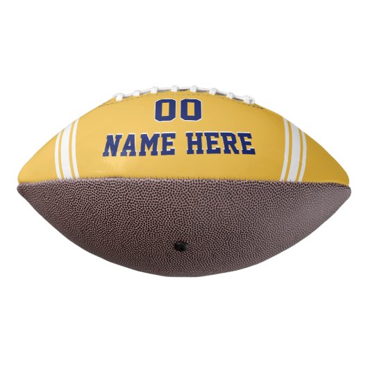 青と金ゴールドパーソナライズされたのフットボールまたはあなたの色 アメリカンフットボール (回転270)