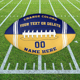 青と金ゴールドパーソナライズされたのフットボールまたはあなたの色 アメリカンフットボール