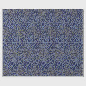 青と金ゴールドヒョウの印刷 ラッピングペーパー (フラット)