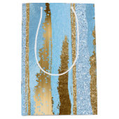 青と金ゴールドファンシー抱き枕 ミディアムペーパーバッグ (正面)