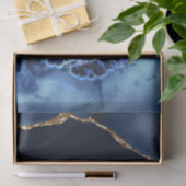 青と金ゴールドフェイクグリッターマーブルゲート 薄葉紙 (ギフト)