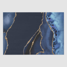 青と金ゴールドフェイクグリッターマーブルゲート 薄葉紙