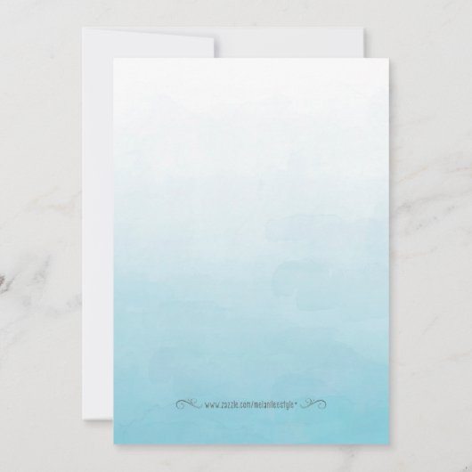 青と金ゴールドブライダルシャワー備後カード 招待状 (裏面)