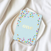 青と金ゴールドボーイフィスト誕生日紙吹雪 箔招待状