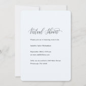 青と金ゴールドボーイフェイク紙吹雪仮想シャワー 招待状 (正面)