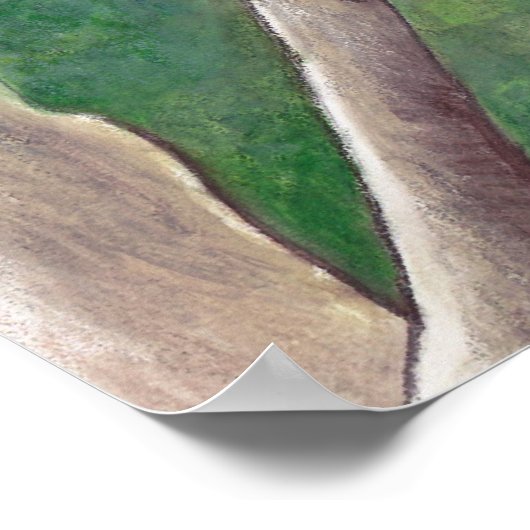 青と金ゴールドマコーのバードアートポスター ポスター (角)