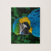 青と金ゴールドマコーパロット ジグソーパズル (縦)