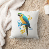 青と金ゴールドマコーピロー クッション (ブランケット)