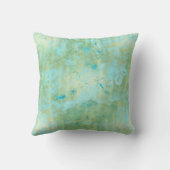 青と金ゴールドマレモダンッド抽象芸術マーブルスプラッシュ クッション (裏面)