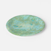 青と金ゴールドマレモダンッド抽象芸術マーブルスプラッシュ ペーパープレート (アングル)