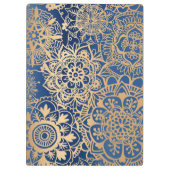 青と金ゴールドマンダラパターン クリップボード (裏面)