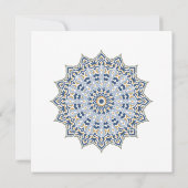 青と金ゴールドマンダラブライダルシャワー招待 招待状 (裏面)