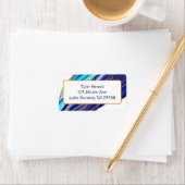 青と金ゴールドマーブルアート ラベル (インサイチュ)