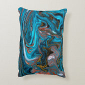 青と金ゴールドマーブル。金大理石リク アクセントクッション (裏面(縦))