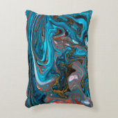 青と金ゴールドマーブル。金大理石リク アクセントクッション (正面(垂直))