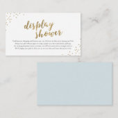 青と金ゴールドモダンがシャワーを表示 エンクロージャーカード (正面/裏面)