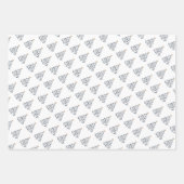 青と金ゴールドモダンのメリークリスマスツリー ラッピングペーパーシート (正面2)