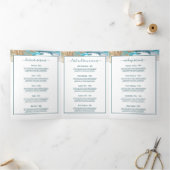 青と金ゴールドモダンの液体インクサロンパンフレット 三つ折りカード (内部)