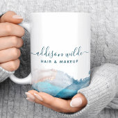 青と金ゴールドモダンの液体水カラーインク コーヒーマグカップ