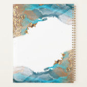 青と金ゴールドモダンの液体水カラーインク プランナー手帳 (裏面)