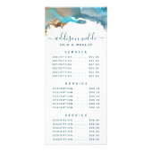 青と金ゴールドモダンの液体水カラーインク ラックカード (正面)