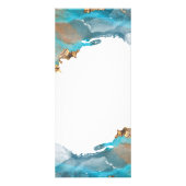 青と金ゴールドモダンの液体水カラーインク ラックカード (裏面)