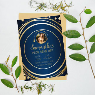 青と金ゴールドルキシプロム送信オフ チラシ