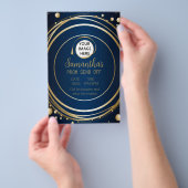 青と金ゴールドルキシプロム送信オフ チラシ (ハンドル)