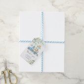 青と金ゴールドワイルドワンサファリ誕生日ドライブスルー ギフトタグ (より糸付き)