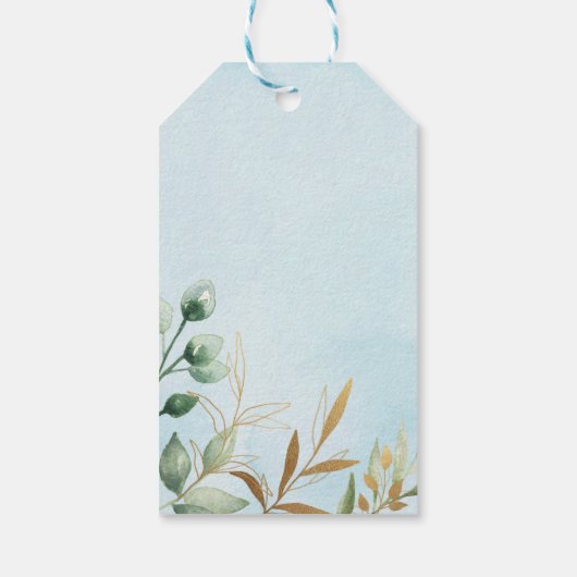 青と金ゴールドワイルドワンサファリ誕生日ドライブスルー ギフトタグ (裏面)