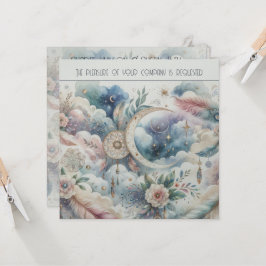 青と金ゴールド天月夢捕手結婚の 招待状