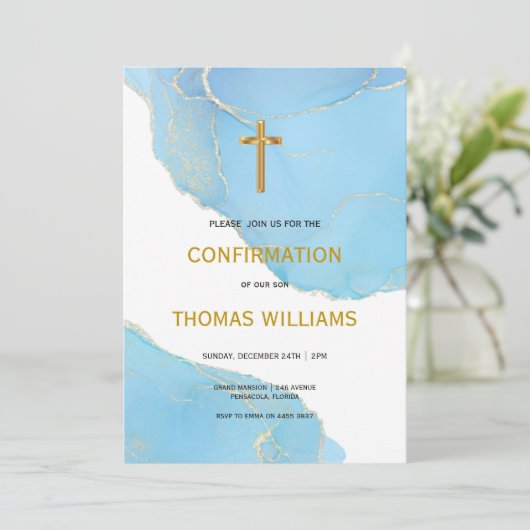 青と金ゴールド少年の確認 招待状 (スタンド正面)