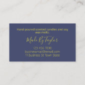 青と金ゴールド手作りの風呂爆弾ソーク石鹸 名刺 (裏面)