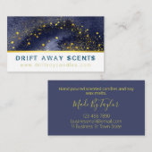 青と金ゴールド手作りの風呂爆弾ソーク石鹸 名刺 (正面/裏面)