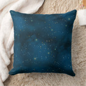 青と金ゴールド星空の夜 クッション (ブランケット)