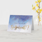 青と金ゴールド水彩のゴッドペアルズ提案 カード (黄色い花)