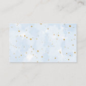 青と金ゴールド水彩少年おむつラッフルチケット エンクロージャーカード (裏面)