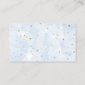 青と金ゴールド水彩少年おむつラッフルチケット 名刺 (裏面)