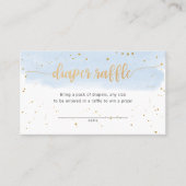 青と金ゴールド水彩少年おむつラッフルチケット 名刺 (正面)