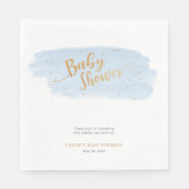 青と金ゴールド水彩少年ベビー散布 スタンダードランチョンナプキン (正面)