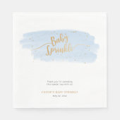 青と金ゴールド水彩少年ベビー散布 スタンダードランチョンナプキン (正面)