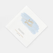 青と金ゴールド水彩少年ベビー散布 スタンダードランチョンナプキン (角)