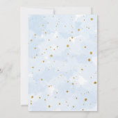 青と金ゴールド水彩少年ベビー散布 招待状 (裏面)