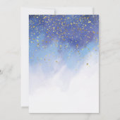 青と金ゴールド水彩少年洗礼 招待状 (裏面)