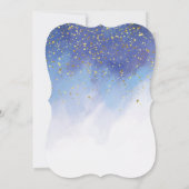 青と金ゴールド水彩少年洗礼 招待状 (裏面)