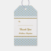 青と金ゴールド水玉模様 ギフトタグ (裏面)