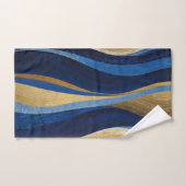 青と金ゴールド波 バスタオルセット (ハンドタオル)